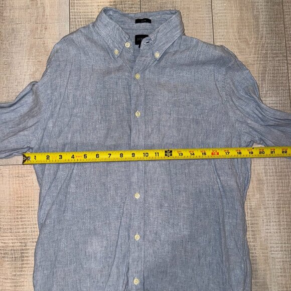 J.Crew Blue Linen Shirt Mens Medium - Picture 3 of 3